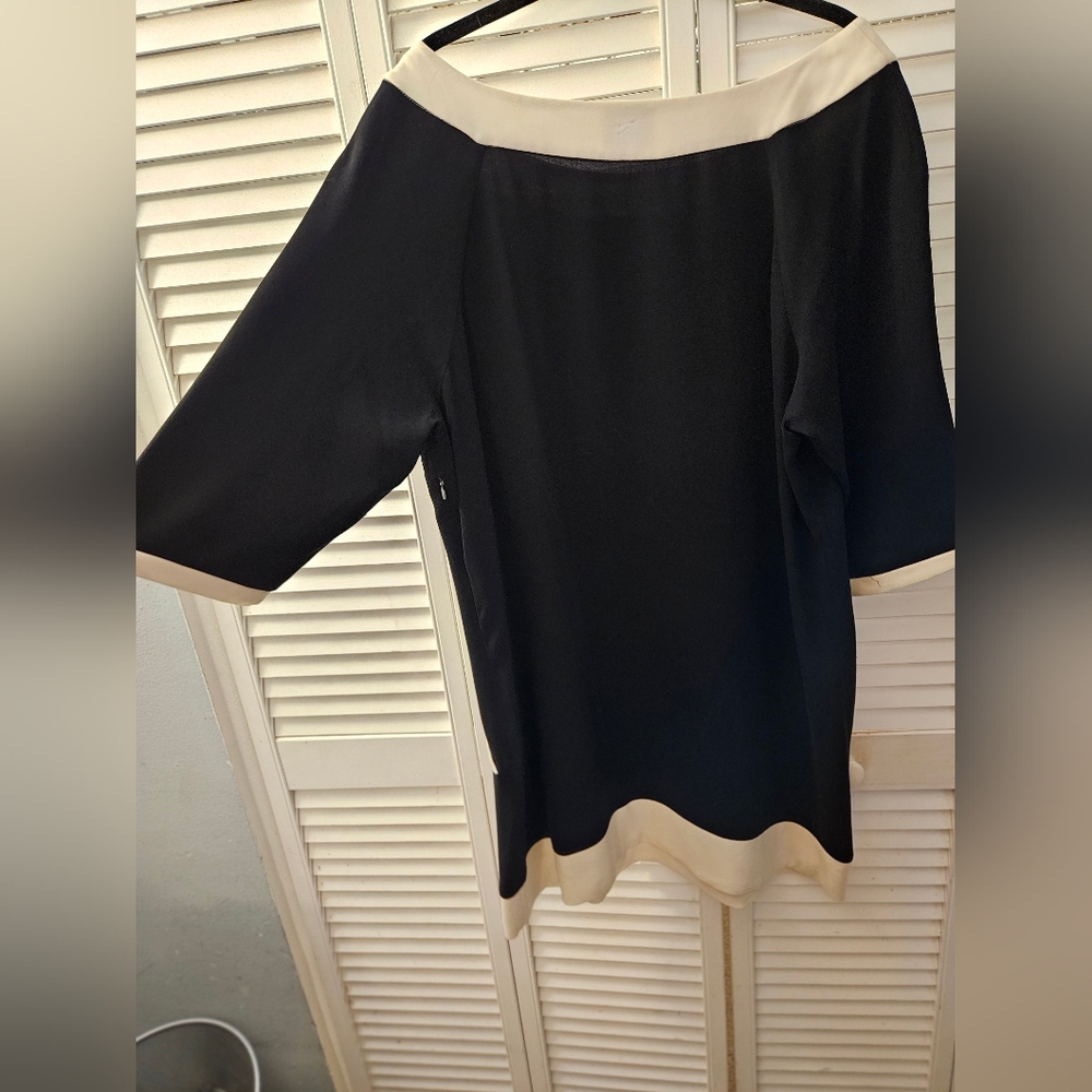 Eci Black and White Mod Shift Dress Size XL